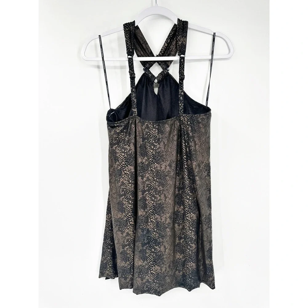 Magicsuit Xantu Beverly High-Neck Swim Dress Women Size 12 Brown‎ EXCELLENT